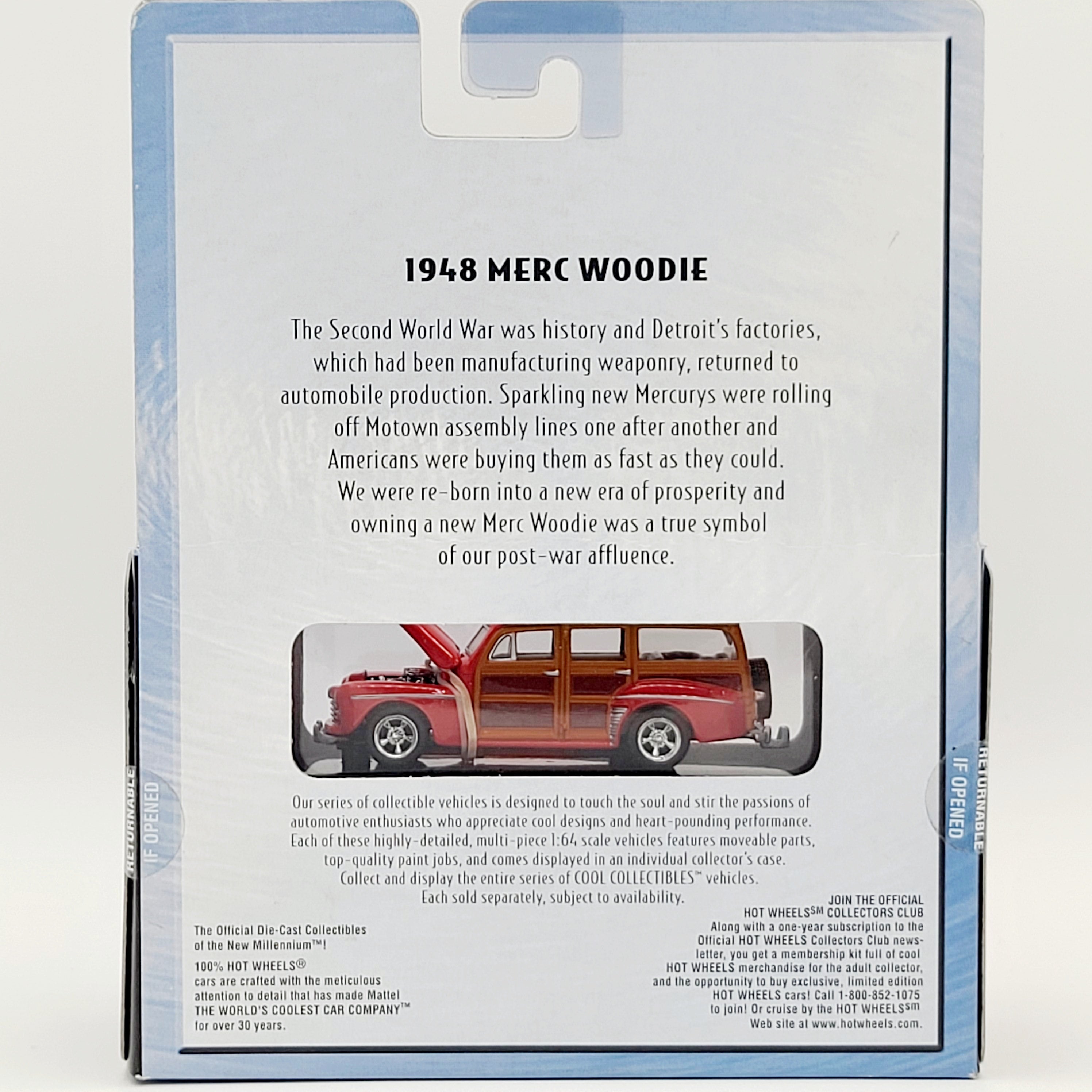 Hot Wheels 1948 Merc Woodie, Red (2000 Cool Collectibles - 100% Hot Wheels Black Box)